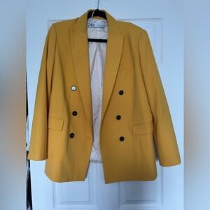 SOLD - Zara Mustard Blazer with Black Accents